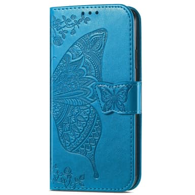 SKALO Samsung A14 4G/5G Mandala Butterfly Plånboksfodral - Blå