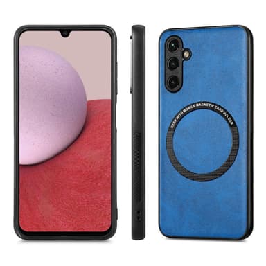 SKALO Samsung A14 4G/5G PU-Läder Hybrid Magnetring Skal - Blå