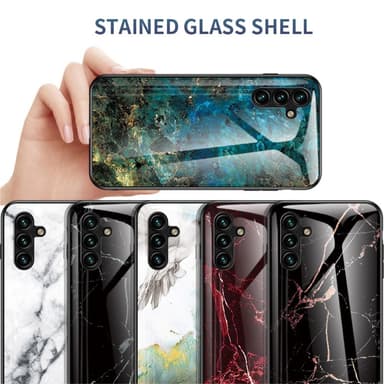 SKALO Samsung A54 5G Marmor Härdat Glas TPU-skal - Motiv 2