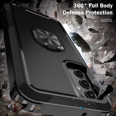 SKALO Samsung A54 5G Armor Hybrid Metallring skal - Svart