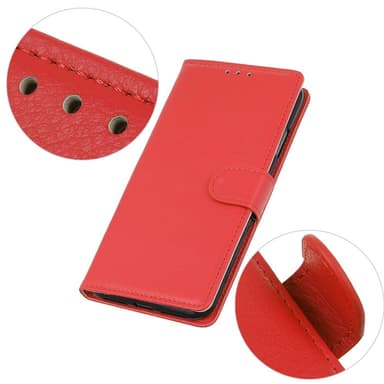 SKALO Samsung A14 4G/5G Litchi Plånboksfodral - Röd