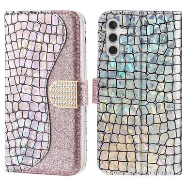 SKALO Samsung A54 5G Glitter design Plånboksfodral - Roséguld