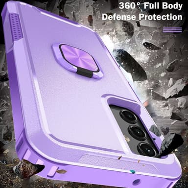 SKALO Samsung A54 5G Armor Hybrid Metallring skal - Lila