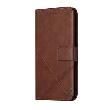 SKALO Samsung A34 5G Embossed Plånboksfodral i PU-Läder - Mörkbrun