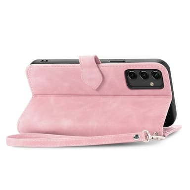SKALO Samsung A14 4G/5G Big Wallet Flower Plånboksfodral - Rosa
