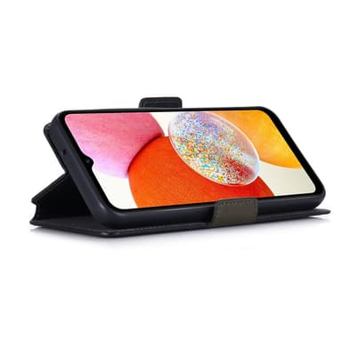 SKALO Samsung A14 4G/5G MUXMA Saffiano PU-Läder Plånboksfodral - Grå