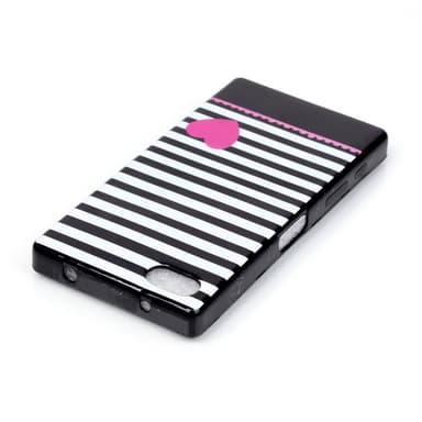 TPU Skal Z5 Compact - Stripes and Pink Heart