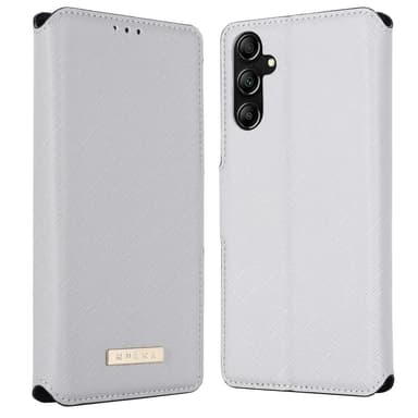 SKALO Samsung A14 4G/5G MUXMA Saffiano PU-Läder Plånboksfodral - Vit