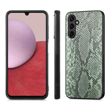 SKALO Samsung A14 4G/5G Ormskinn PU-Läder Hybrid Skal - Grön