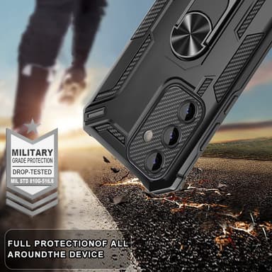 SKALO Samsung A34 5G Armor Hybrid Metallring skal - Grön
