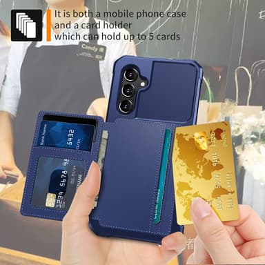 SKALO Samsung A54 5G Stöttåligt Skal med Plånbok - Blå