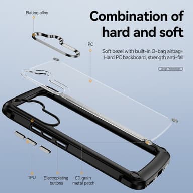 SKALO Samsung A54 5G Glossy Hybrid TPU Skal - Svart