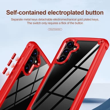 SKALO Samsung A54 5G Glossy Hybrid TPU Skal - Röd