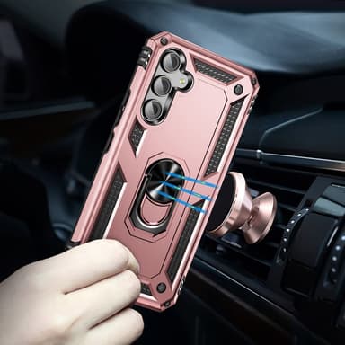 SKALO Samsung A54 5G Armor Hybrid Metallring skal - Roséguld