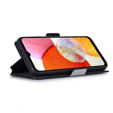 SKALO Samsung A14 4G/5G MUXMA Saffiano PU-Läder Plånboksfodral - Vit