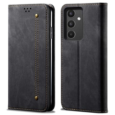 SKALO Samsung A34 5G Jeans Plånboksfodral - Svart