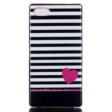 TPU Skal Z5 Compact - Stripes and Pink Heart