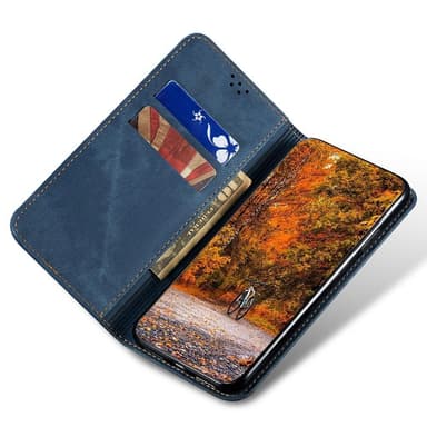 SKALO Samsung A54 5G Jeans Plånboksfodral - Blå