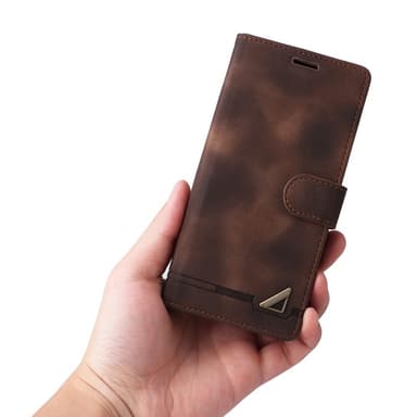 SKALO Samsung A54 5G Plånboksfodral i PU-Läder - Brun