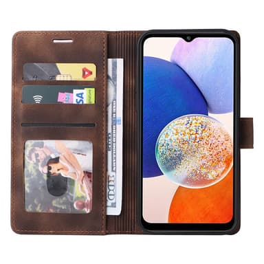 SKALO Samsung A54 5G Plånboksfodral i PU-Läder - Brun