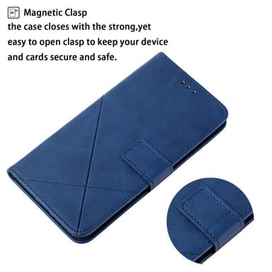 SKALO Samsung A54 5G Embossed Plånboksfodral i PU-Läder - Blå