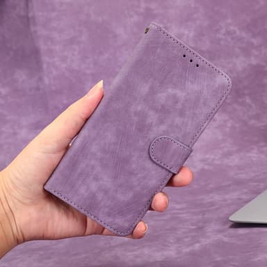 SKALO Samsung A14 4G/5G Plånboksfodral i PU-Läder - Lila