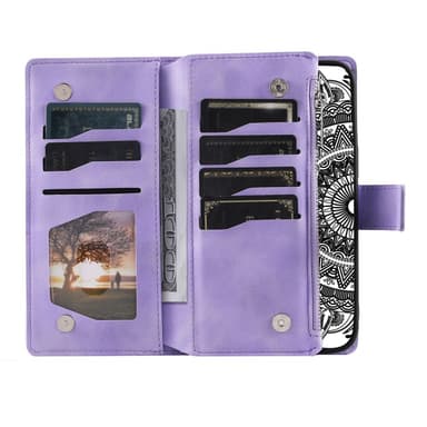 SKALO Samsung A34 5G Big Wallet Mandala Plånboksfodral - Lila
