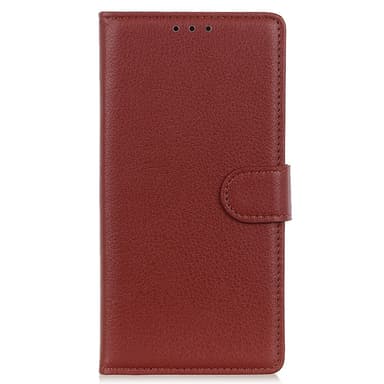 SKALO Samsung A14 4G/5G Litchi Plånboksfodral - Brun