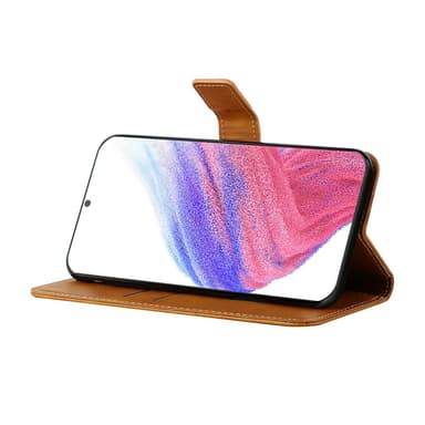 SKALO Samsung A54 5G Embossed Plånboksfodral i PU-Läder - Ljusbrun