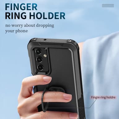 SKALO Samsung A54 5G Armor Hybrid Metallring skal - Svart