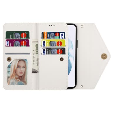 SKALO Samsung A54 5G Evelope Clutch 8-Fack - Vit