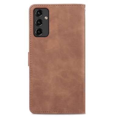 SKALO Samsung A14 4G/5G Big Wallet Flower Plånboksfodral - Brun