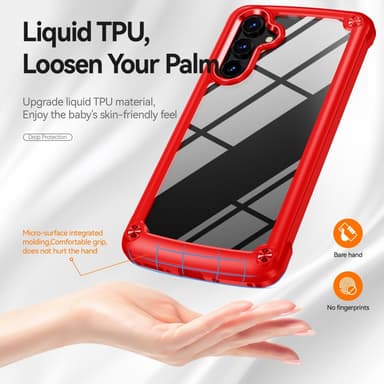 SKALO Samsung A54 5G Glossy Hybrid TPU Skal - Röd