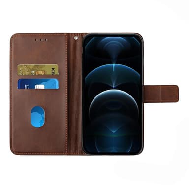 SKALO Samsung A34 5G Embossed Plånboksfodral i PU-Läder - Mörkbrun