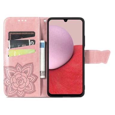 SKALO Samsung A14 4G/5G Mandala Butterfly Plånboksfodral - Roséguld