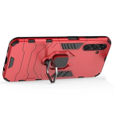 SKALO Samsung A14 4G/5G Armor Hybrid Metallring skal - Röd