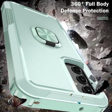 SKALO Samsung A54 5G Armor Hybrid Metallring skal - Turkos