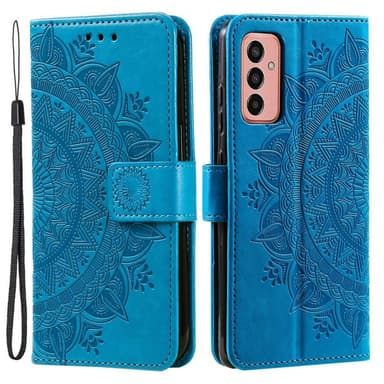 SKALO Samsung A14 4G/5G Mandala Plånboksfodral - Blå