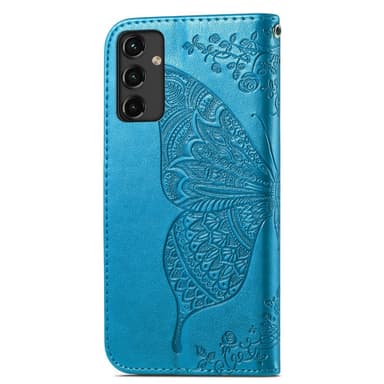SKALO Samsung A14 4G/5G Mandala Butterfly Plånboksfodral - Blå