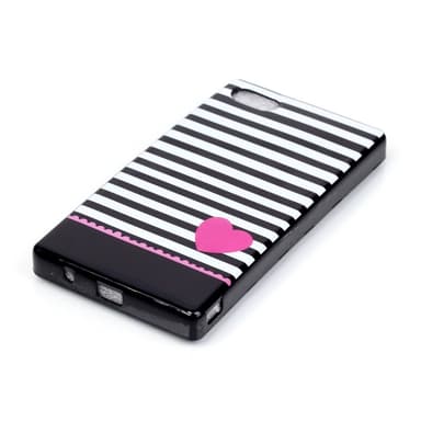 TPU Skal Z5 Compact - Stripes and Pink Heart