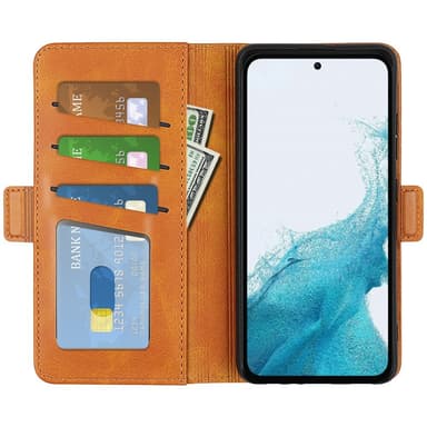 SKALO Samsung A54 5G Premium Plånboksfodral - Ljusbrun