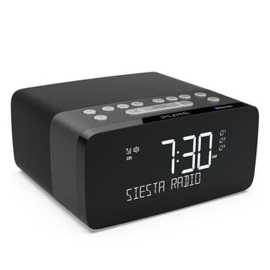 PURE FM/DAB/DAB+/BT/Qi Siesta Charge Klockradio Grafit