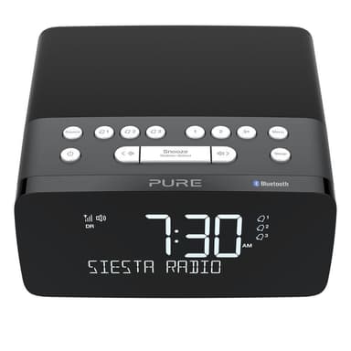 PURE FM/DAB/DAB+/BT/Qi Siesta Charge Klockradio Grafit