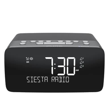 PURE FM/DAB/DAB+/BT/Qi Siesta Charge Klockradio Grafit