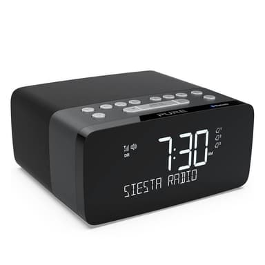PURE FM/DAB/DAB+/BT/Qi Siesta Charge Klockradio Grafit
