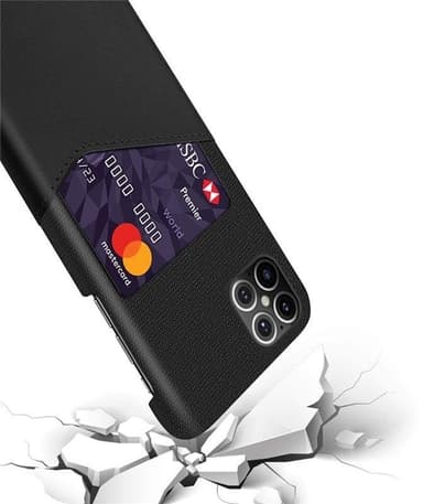 Skal med kortfodral till iPhone 12 Mini, Svart
