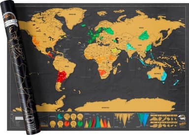 XXL Scratch Map - Världskarta där du skrapar de länder du besökt