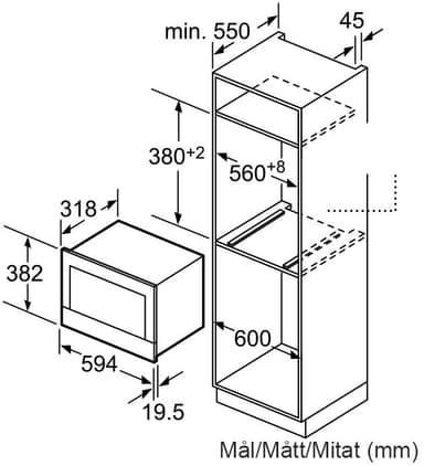 Bosch Mikrovågsugn BFL634GS1 inbyggd
