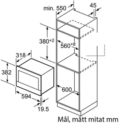 Bosch Mikrovågsugn inbyggnad BFR634GW1 inbyggd