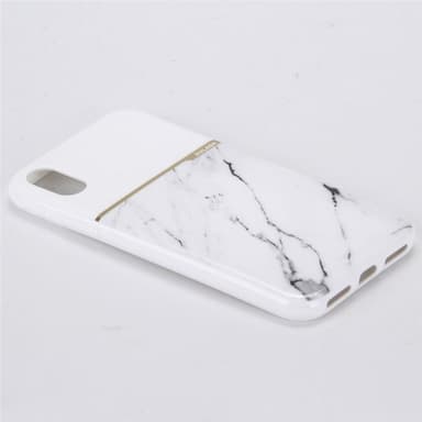 Mjukt TPU skal till iPhone X/XS, Vit Marmor